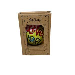Glory Haus Hand Painted Ceramic Christmas Ornament So Loved The World Boxed